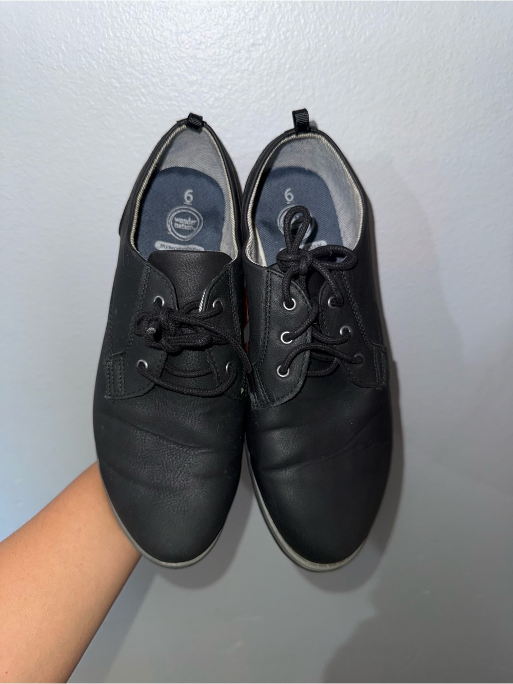 Kids Black Lace-Up Casual Shoes